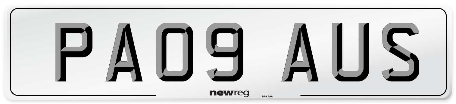 PA09 AUS Number Plate from New Reg